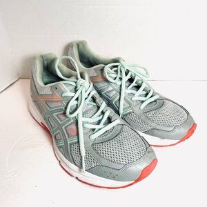 Asics Women Gel Contend 4 1765Q Ortholite Grey Sliver Orange Running Shoes Sz 11